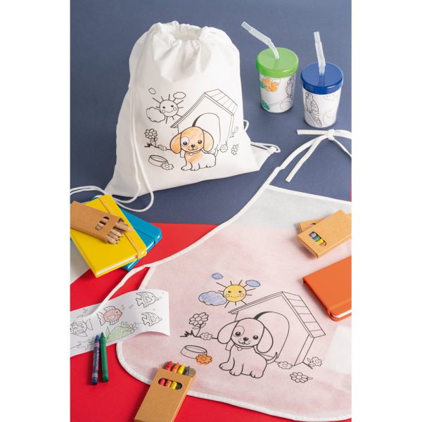 Mochila em non-woven para colorir
