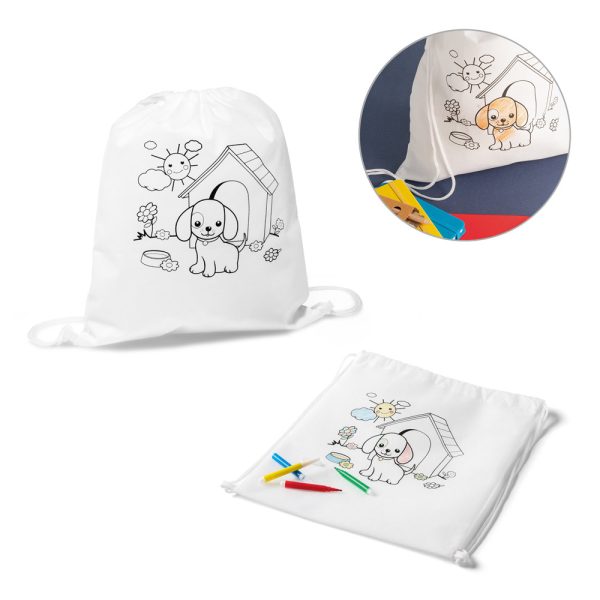 Mochila em non-woven para colorir